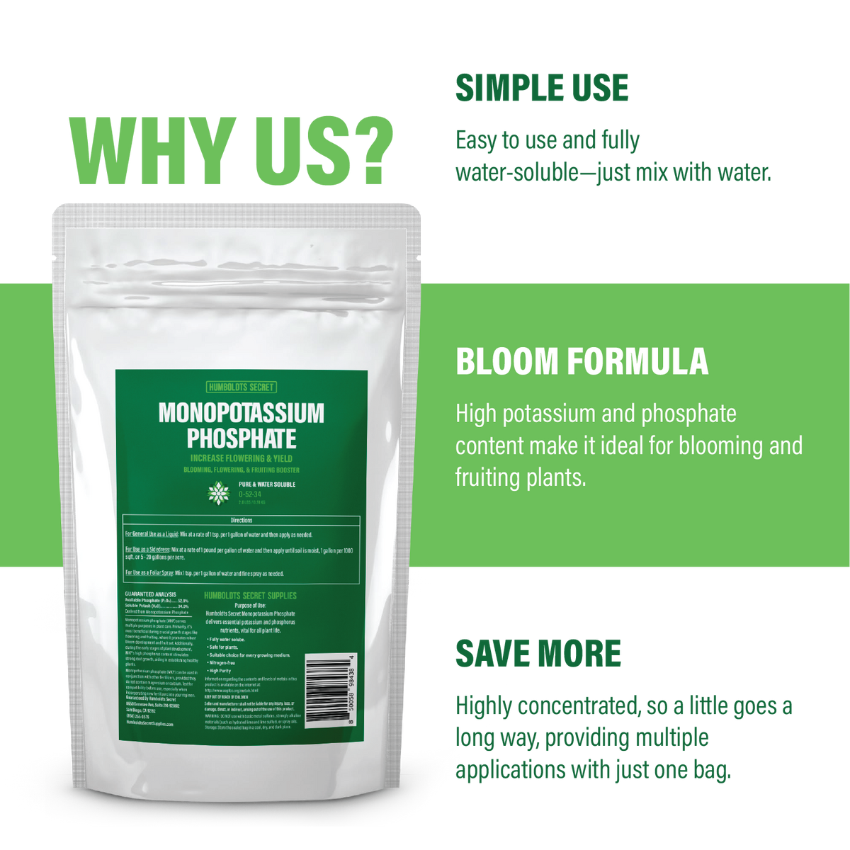 Monopotassium Phosphate 0-52-34 – Humboldts Secret Supplies