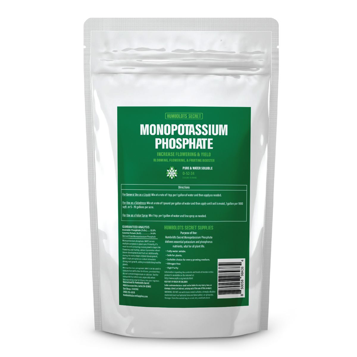 Monopotassium Phosphate 0-52-34 – Humboldts Secret Supplies